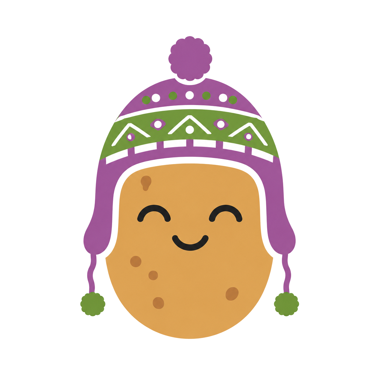 Papa Mood Bot potato mascot wearing an Andean hat